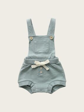 Jamie Kay Sage Green Lake Knit Overall Romper playsuit with Bow